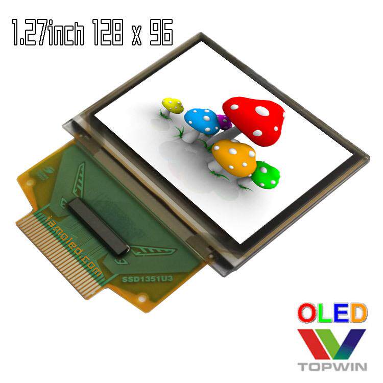 1.27寸彩色oled全彩液晶显示屏2896GDEAF11拓微科技SSd1351小尺寸