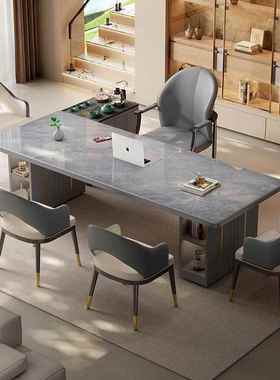 202新5具款高端岩板茶桌烧水壶一体入式茶OGU一整套办公室嵌岛台