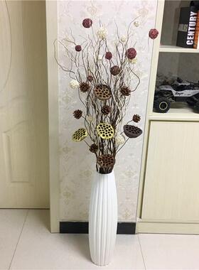 高档枝天然干干树装饰陶瓷客厅落地枝干花瓶玄关柳居家龙插花艺术