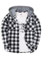 3-Pack Men's Flannel Hoodie Shirts - Plaid Button- Long thumbnail 7