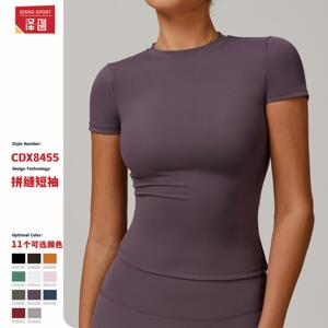 Women Sleeve Shirts Crew Neck Slub Shirt Casual Summer Tees