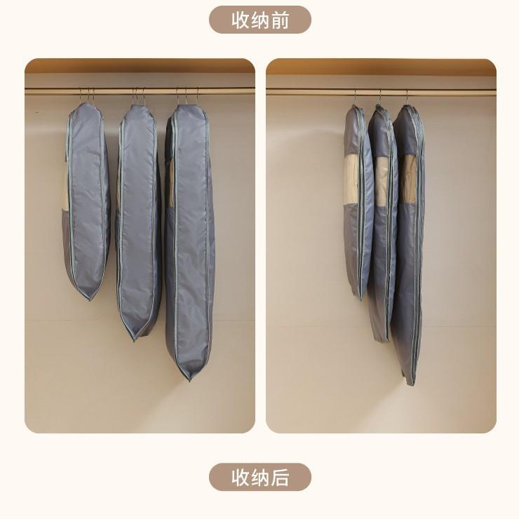 可服视衣服防罩可压佐致(收缩防潮大尘衣挂衣袋棉窗大衣斜纹布防