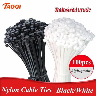 Self-locking plastic nylon tie 100PCS/bag black Zip wraps s