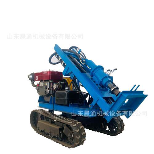 小型履带螺旋地钉拧桩机光伏大棚桩拧地钉钻孔引孔机地钉打桩机