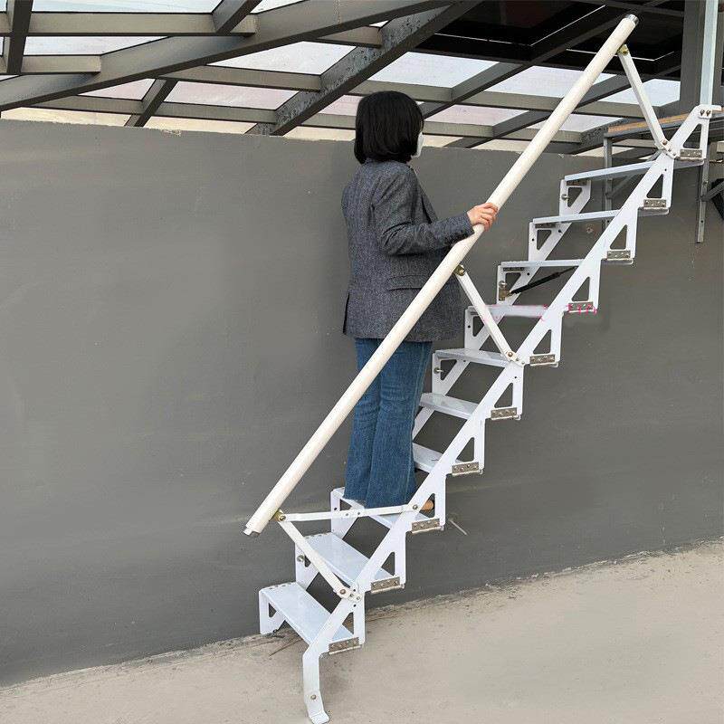 折叠楼梯靠墙家用阁楼楼梯侧面贴墙踏步梯loft复式室内小公寓爬梯