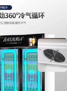冷藏单门饮料柜商用保鲜双开门立式水果啤酒冰柜冰箱超市展示柜