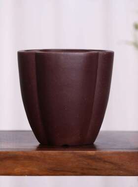紫砂花盆花瓣形韩永刚九溪手工盆高温原矿觅陶乡新品手工兰花盆兰