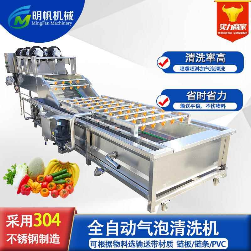 全自动气泡清洗机 喷淋式鼓泡清洗机 大型商用洗果机