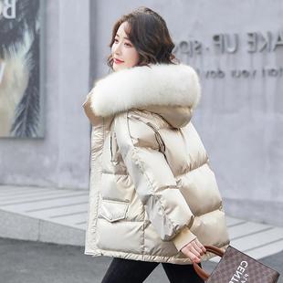 韩版 轻白鸭2108绒连帽宽松大薄码 尚时外套 羽绒服女牌短裤 品秋冬季