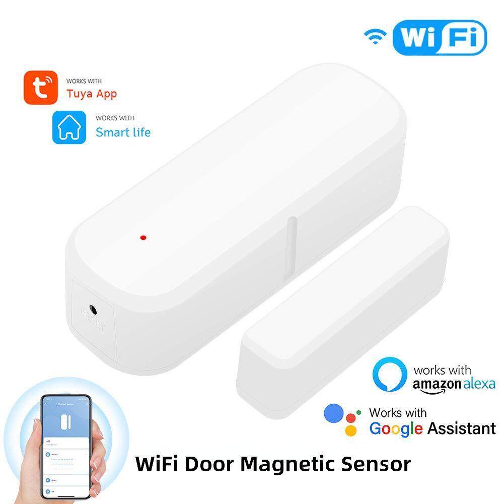 途雅Zigbee智能门窗磁传感器Wifi远程监控声音报警联动开关门照明