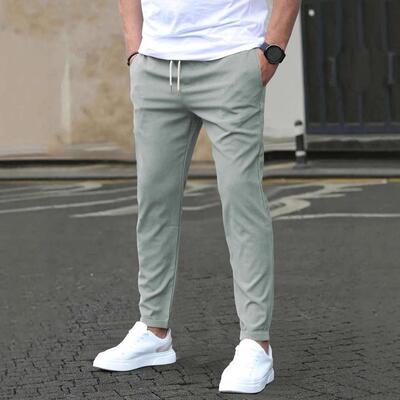 Leather label cropped pants with pockets