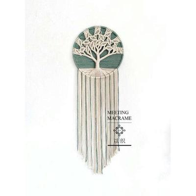 【弯月】手工编织圆形挂毯壁挂 捕梦网 民族风boho家居饰品 北欧
