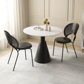 贝壳椅家用休加厚餐桌椅餐061简约实椅商用铁艺靠背椅轻奢感闲木