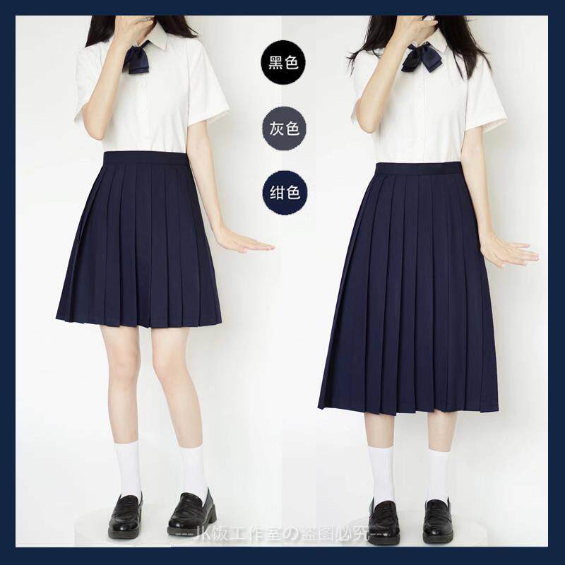 黑原创服不良jk制服裙短裙色毕绀色灰色学生半身裙百褶裙业班长裙