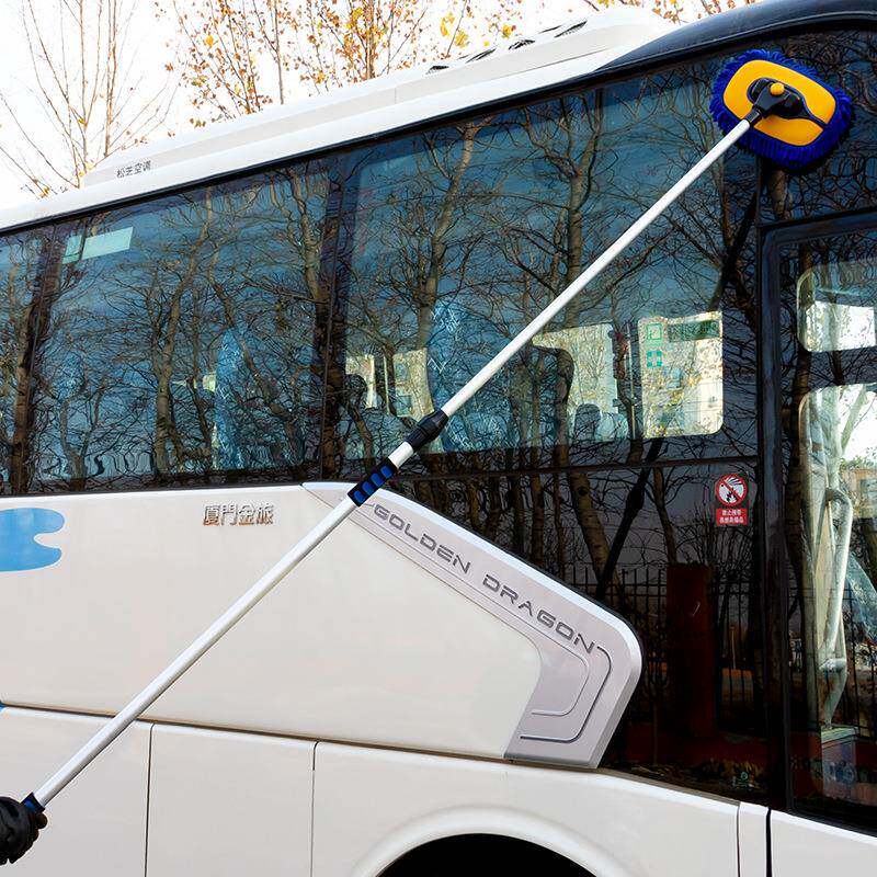 大货车洗车拖把专用加厚加粗刷子擦汽车大巴大客车用长杆伸缩工具