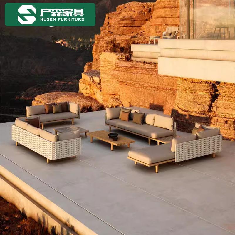 户外沙发阳台茶几组合客厅藤编花园室外庭院露天露台休闲实木家具