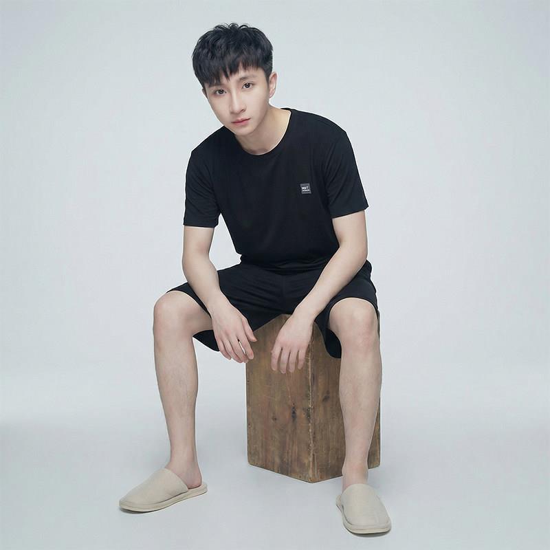 高端品牌睡衣男款夏季夏天莫代尔短袖短裤纯棉黑色休闲家居服套装