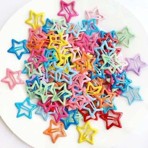 10pcs Colorful Star BB Hair Clips Girls Y2K Cute Star Barret