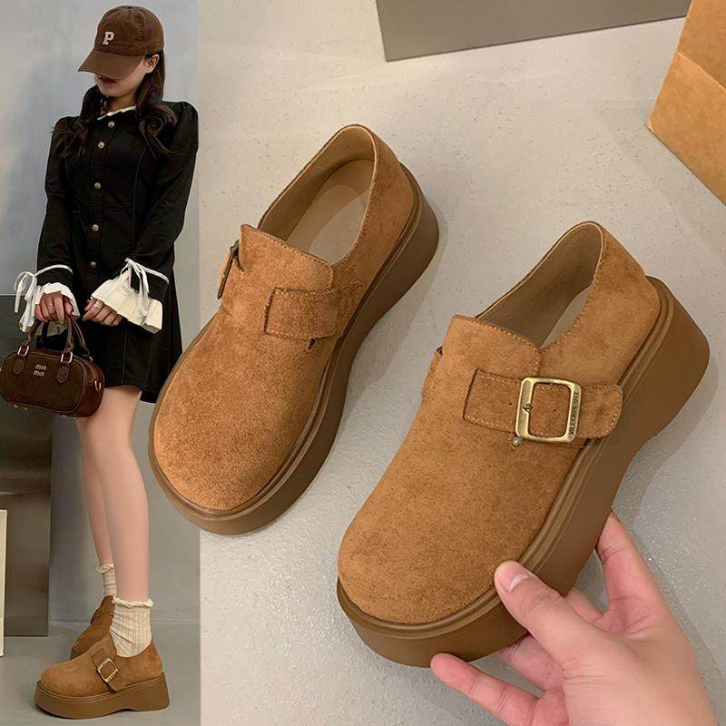 厚底增高勃肯鞋女2026年春秋新款懒人一脚蹬乐福鞋全包单0126w,女鞋,浅口单鞋,淘宝优惠券,粉丝福利购,淘宝优惠卷