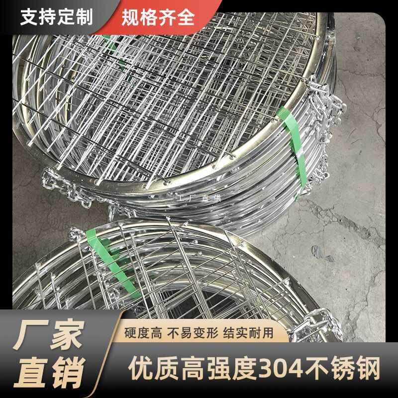 6E3X不锈钢井盖网市政污水电力井防坠网圆形金属井口防护防跌落