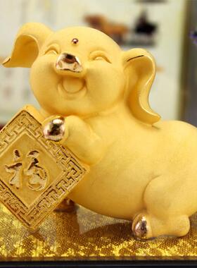 绒沙金生肖金鼠牛虎兔龙蛇马羊猴鸡狗猪摆件风水招财饰品吉祥摆设