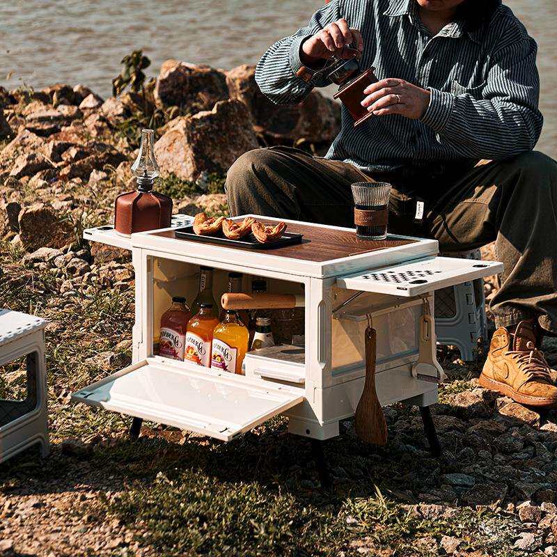 户外露营多功能收纳箱收纳桌折叠免安装车载用品后备箱储物箱