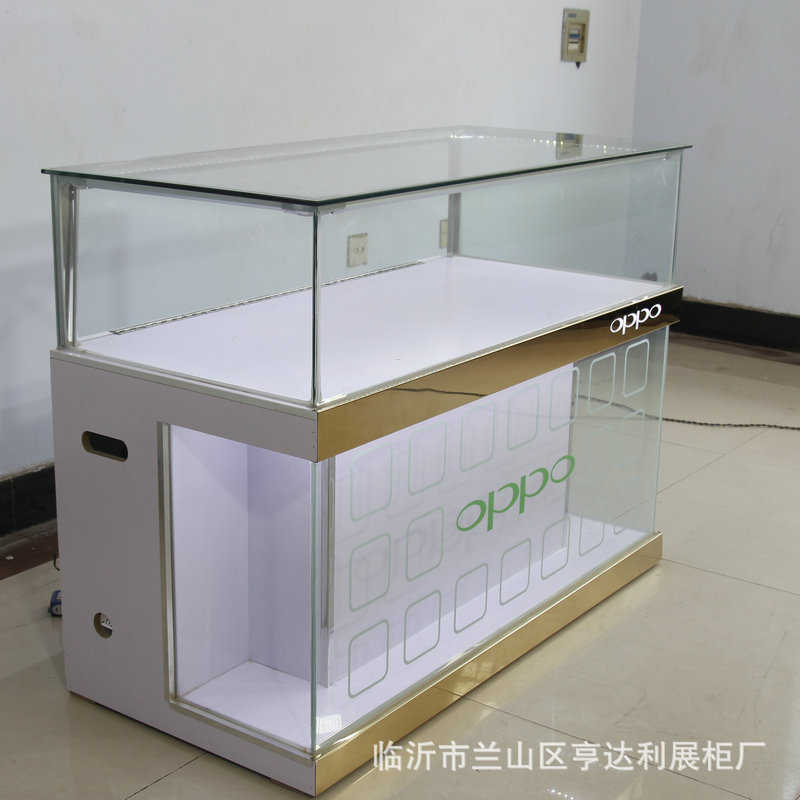 白银展示柜 展示架设计样品展柜 木质玻璃手机柜台展示柜