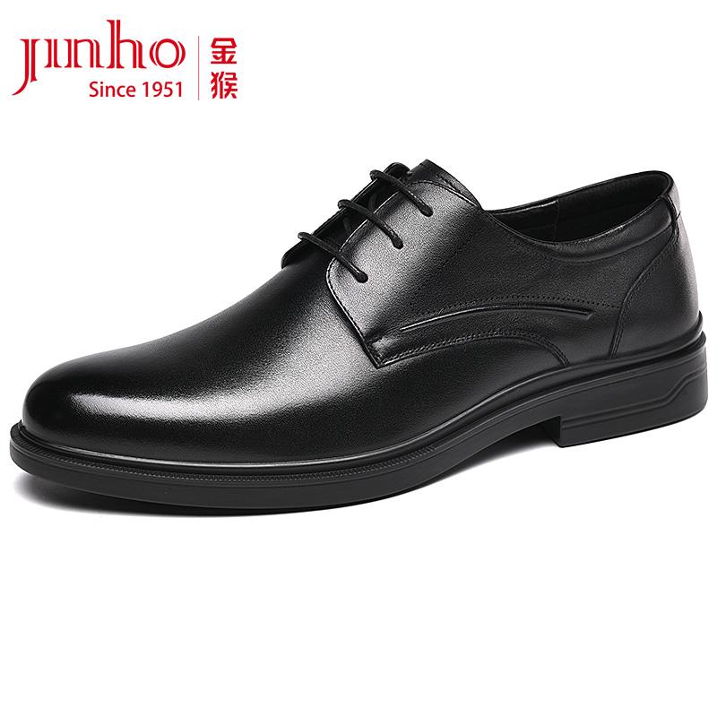 高档金猴皮鞋男英2024春新款德比鞋商务正装鞋牛季皮套脚伦皮透气