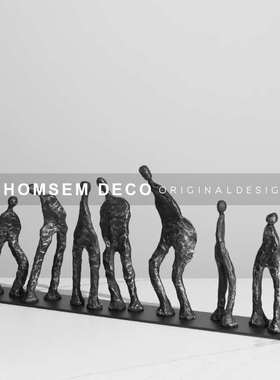 现代轻奢磁吸抽象人物雕塑摆件软装饰品样板房间售楼处玄关柜摆设