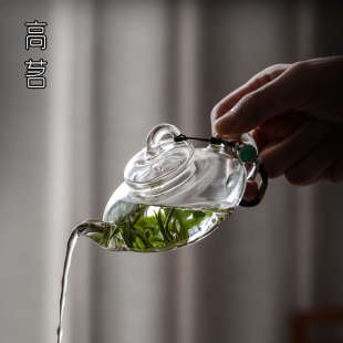 小号功夫茶具透明过滤泡茶器 原创设计小容量玻璃茶壶迷你单人日式
