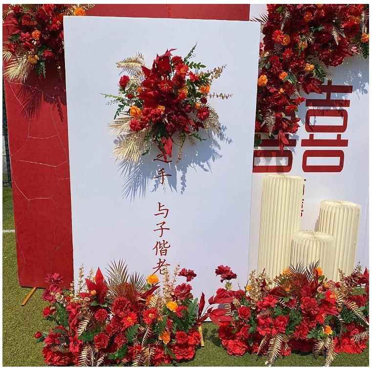 新款排路婚礼中式地花引花绢花成品角花T台舞装26671009饰婚庆花