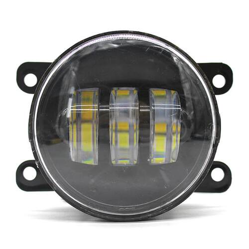 3.5寸汽车LED透镜双色雾灯越野车改装天使眼雾灯cob日 行透镜大灯