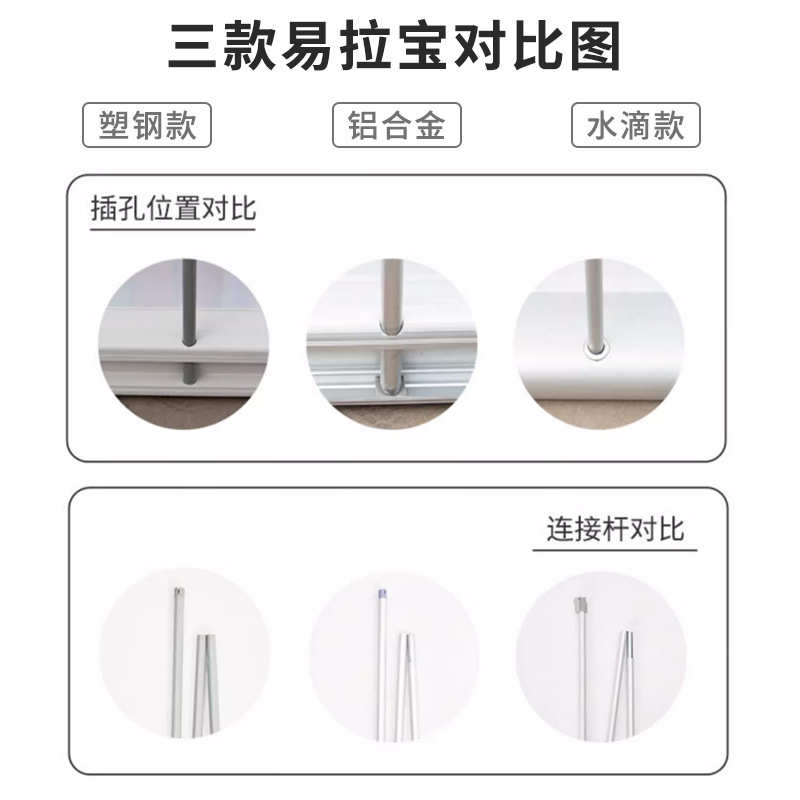 铝合金易拉宝80x180广告展会加厚海报便携伸缩展示架