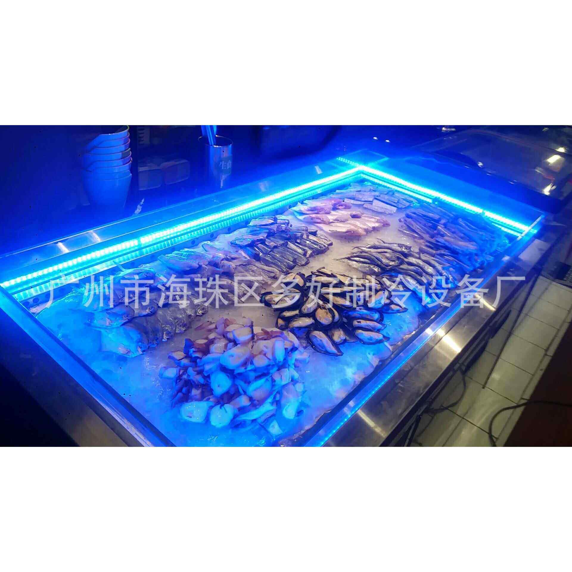 厂家供应海鲜柜 制冷冰鲜台 平面沙拉柜 沙拉肉质品保鲜台