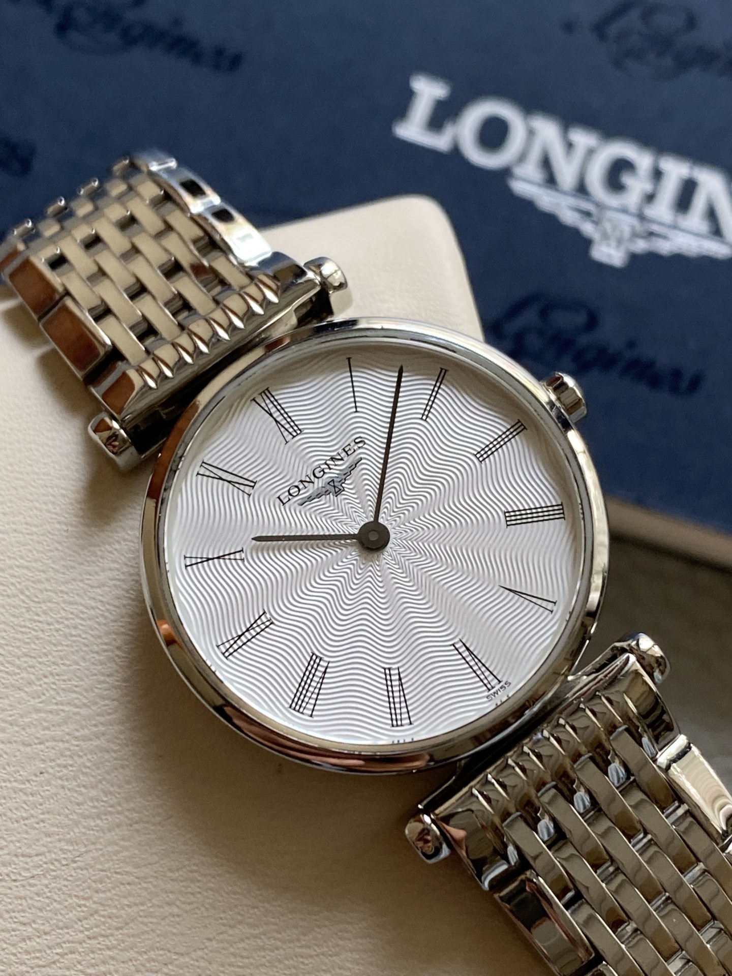 [9.8新]浪琴嘉岚系列手表女款24mm精钢石英女士腕表L4.209.4.71.6