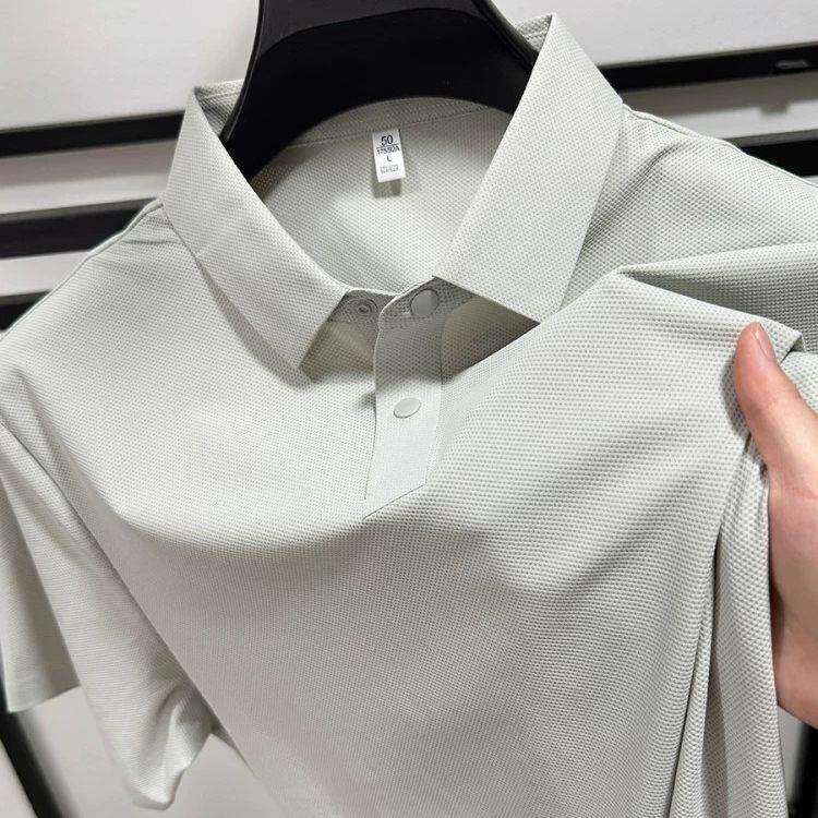 Roamix 绅度~纯色冰丝polo衫男短袖夏季透气网孔凉感翻领t恤男装