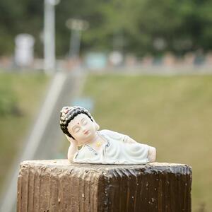 汽车人物佛像小如来摆件 车内保平安 内饰用品车载高档陶瓷装饰
