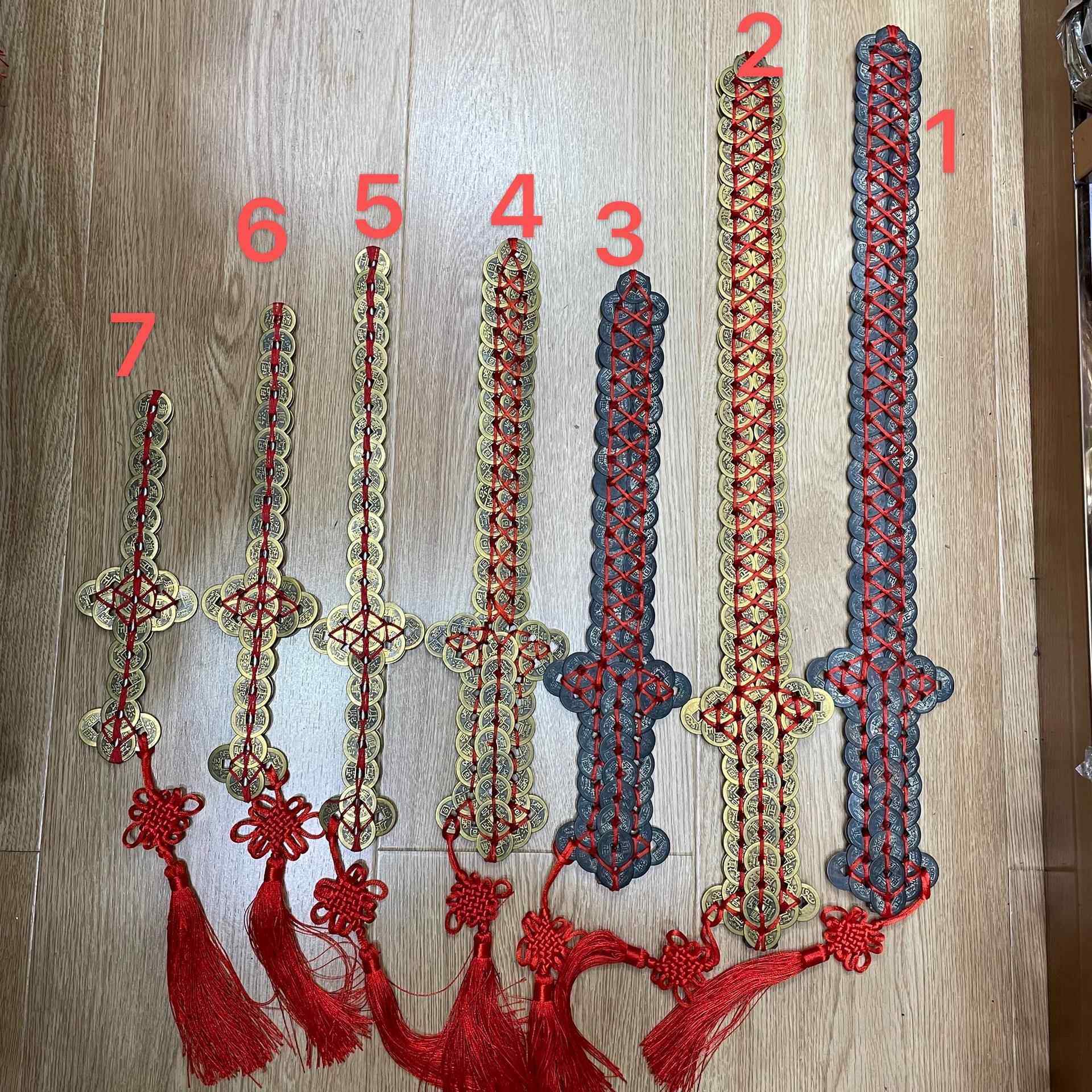 铜钱剑古钱剑宝剑五帝钱剑乾隆剑金钱剑铜长款仿古道士剑客厅玄关