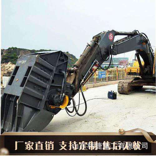 挖机液压破碎斗水泥石块破碎铲斗挖机粉碎石子机 建筑破碎设备