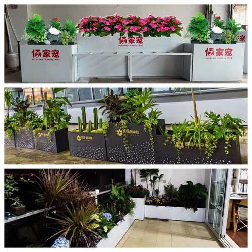 户外不锈钢花箱组合花槽小区售楼部隔断商业街铁艺花坛花架