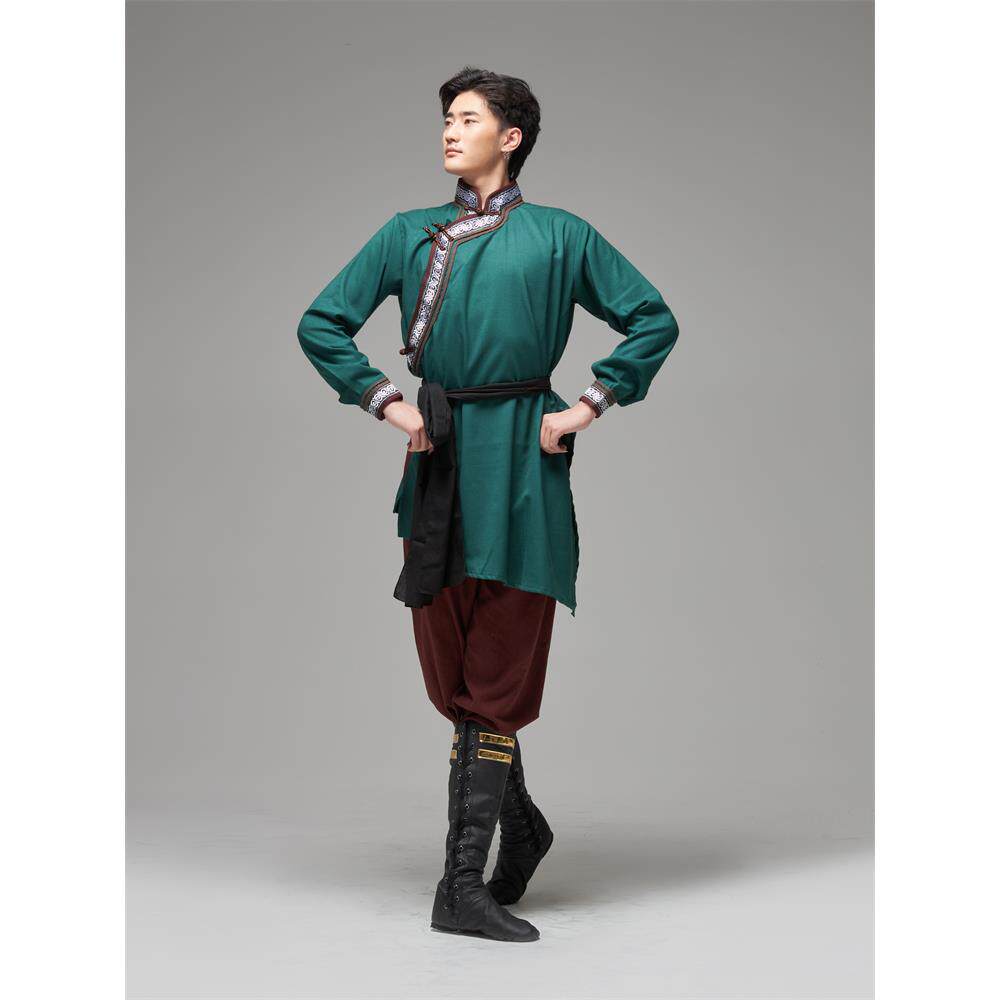 高档考蹈蒙古舞服演出服男士艺练服习表演装成人少数民族蒙族练功