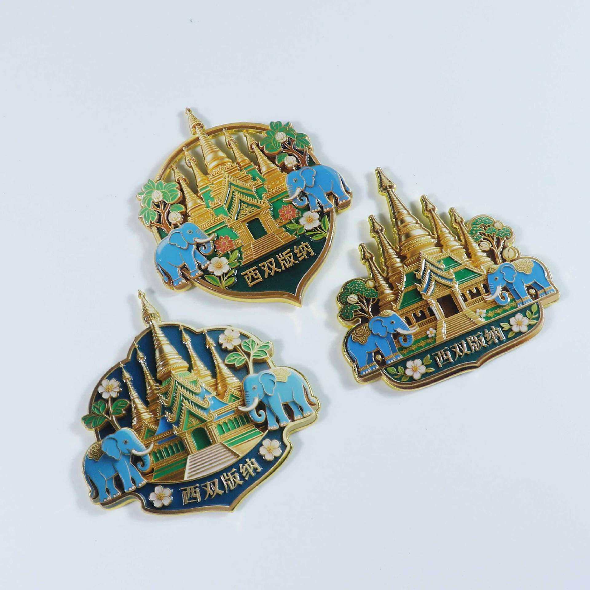 西双版纳冰箱贴金属西双版纳旅游纪念品傣族云南西双版纳冰箱贴