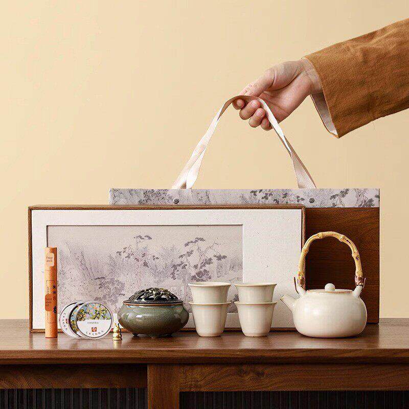 Ru Kiln Tea Set Gift Box Company Anniversary Celebration Pr