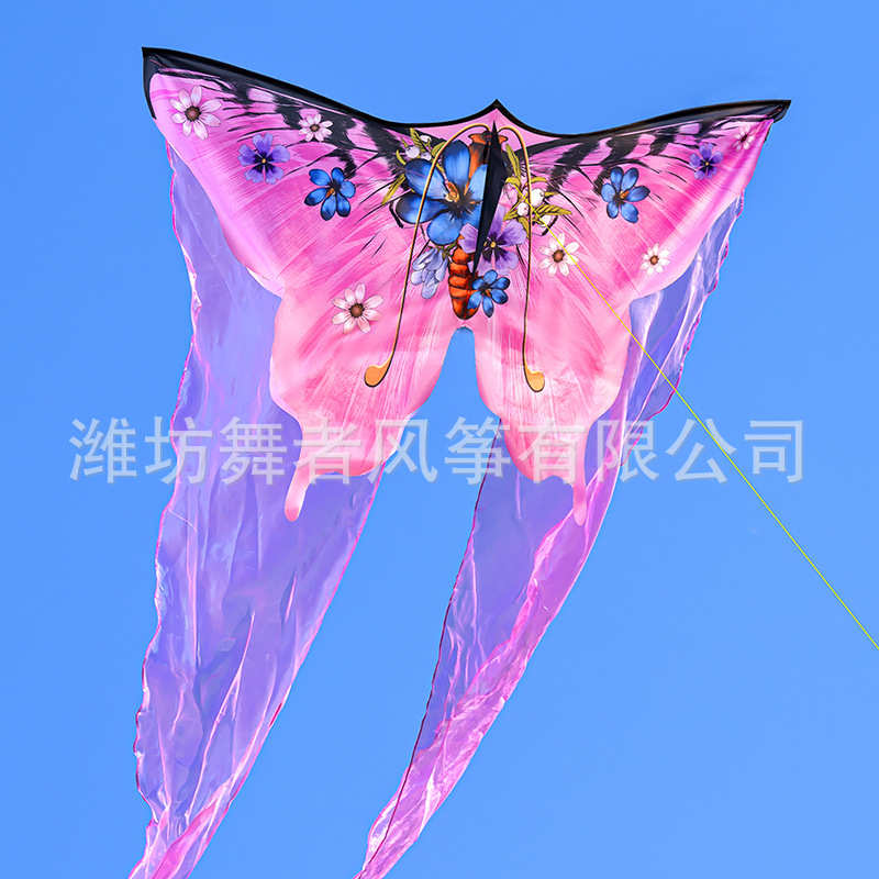 飞新款微风蝴蝶网专用大人粉易2025光网红手持纱儿童通流风筝卡