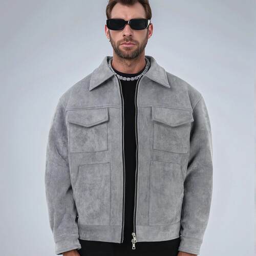 Women's coat with thick zipper and large pocket jacket