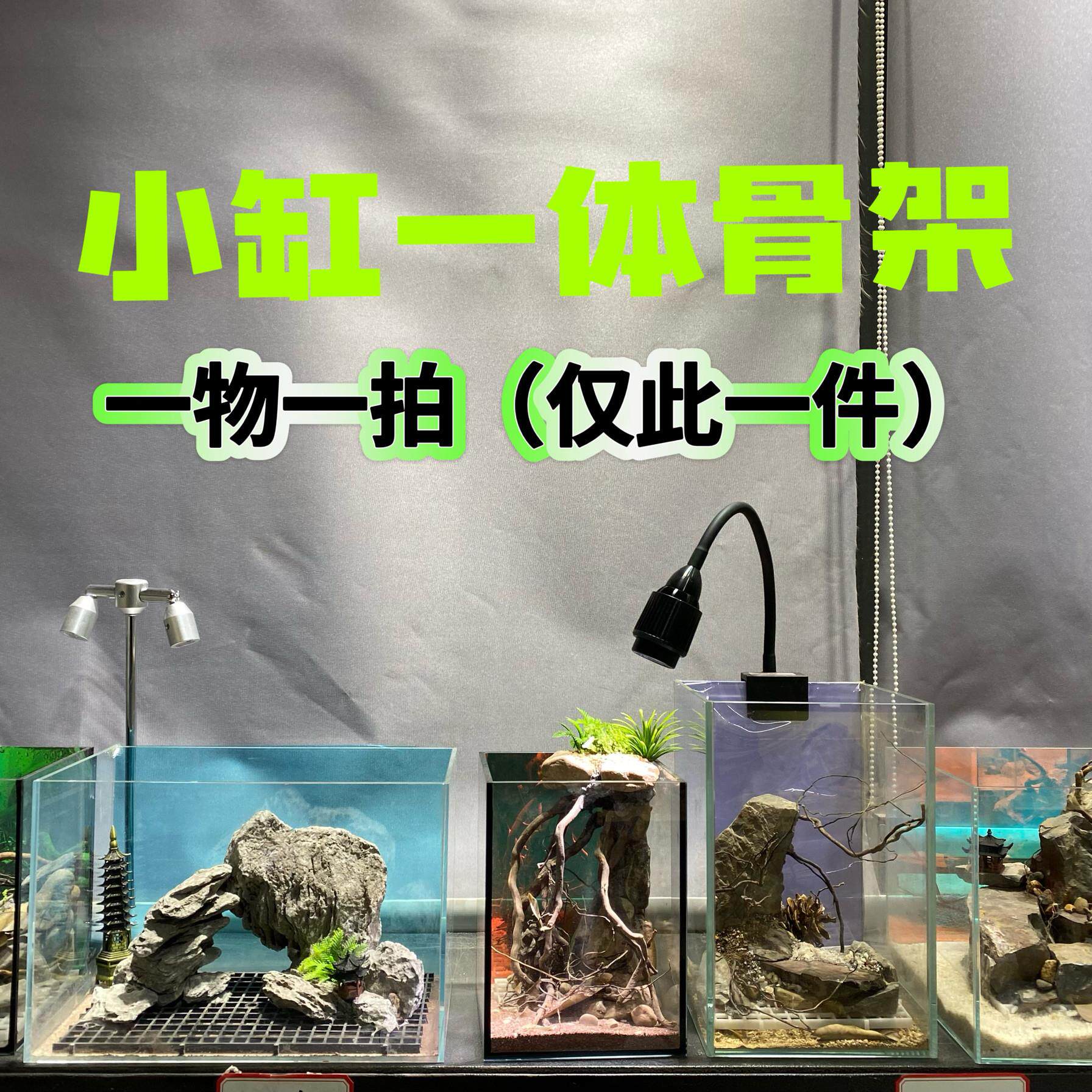 鱼缸造景套装鱼缸造景鱼缸骨架原生南美河岸一体骨架小型鱼缸