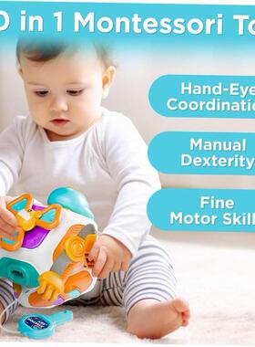 Baby Busy Board Cube Montessori Sensory Toys for Toddler 1-3
