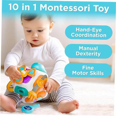 Baby Busy Board Cube Montessori Sensory Toys for Toddler 1-3