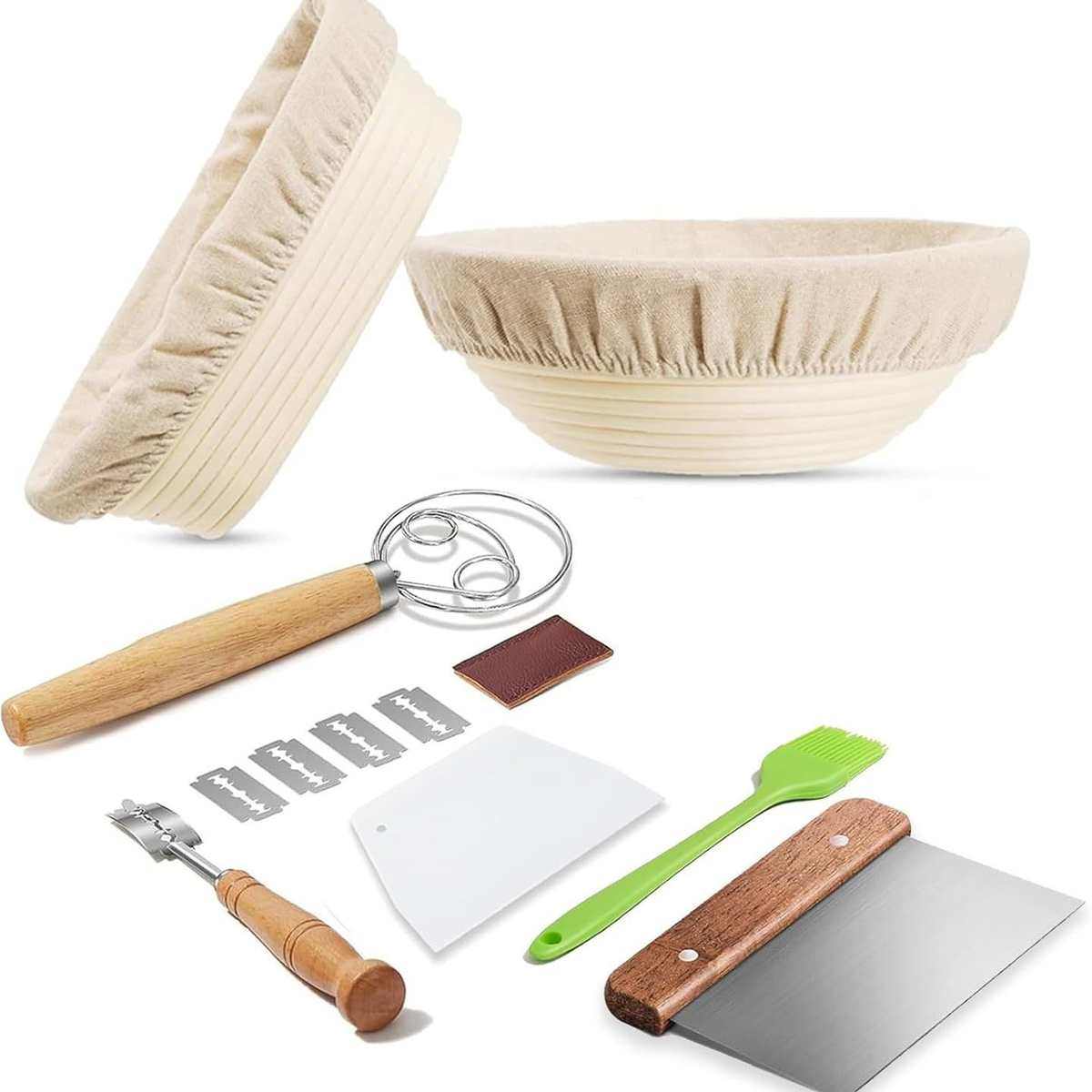 爆品7件烘焙入门套装藤条发酵篮烘焙用具面包发酵篮,收纳整理,其他收纳篮,淘宝优惠券,粉丝福利购,淘宝优惠卷