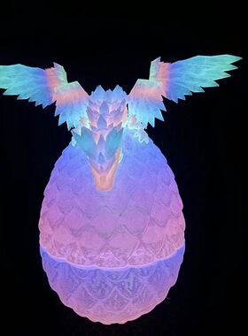 光带翅膀水晶龙蛋关节3D模型摆件